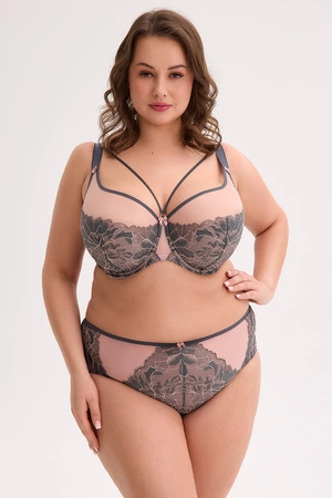 Gaia 1318M Priya Maxi Biustonosz półusztywniany, grafitowo-różowy