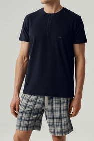 Atlantic NMP-380 Nocna piżama, granat/szary