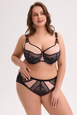 Gaia 1308M Amara Maxi Biustonosz półusztywniany, czarno-różowy