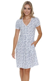 Doctor Nap TCB.5335 Nocna koszula, navy bloom