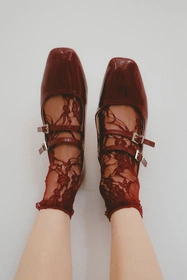 Fiore Ismena I1100 Wyrób pończoszniczy skarpetki, burgundy