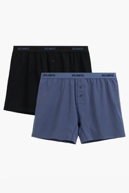 Atlantic 2MBX-0255 2-pack Majtki bokserki, czarny/denim