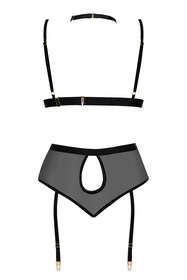 Beauty Night Cristalyn set BN6755 Nocna komplet biustonosz + figi, black