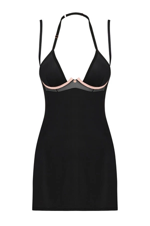 Obsessive Selinne chemise Nocna komplet koszulka + stringi, czarny