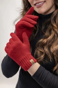 Vivisence 7014 Kmpl+R Komplet czapka+komin+rękawiczki, czerwony