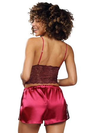 Dkaren Patty Nocna komplet top + szorty, bordo