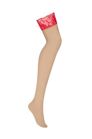 Obsessive Matildea stockings Wyrób pończoszniczy pończochy do pasa, czerwony