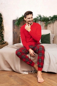 Italian Fashion Narwik dł.r. dł.sp. Nocna piżama, czerwony/druk