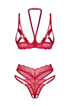 Obsessive Cupide Desir 2-pcs set Nocna komplet biustonosz + stringi, red