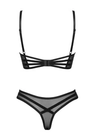 Obsessive Roxelia 2-pcs set Nocna komplet biustonosz + stringi, czarny