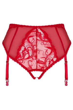 Obsessive Dagmarie garter panties Majtki figi otwarte z pasem, czerwony