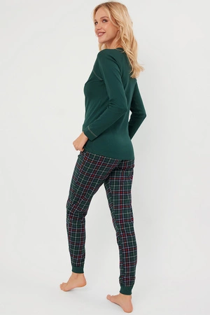 Italian Fashion Foggia dł.r. dł.sp. Nocna piżama, zielony/druk