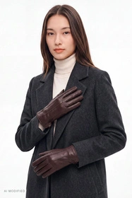 Vivisence 7209 Rękawiczki skórzane, dark brown