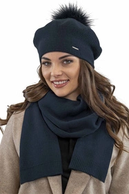 Vivisence 7035 Nakrycie głowy beret, granatowy