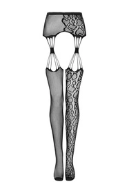 Obsessive S821 stockings Wyrób pończoszniczy pończochy z pasem, czarny