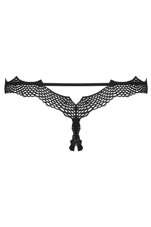 Obsessive Bravelle crotchless thong Majtki stringi otwarte, czarny