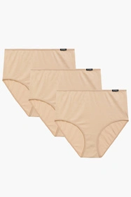 Atlantic 3BLP-585 3-pack Majtki wysokie figi, beżowy