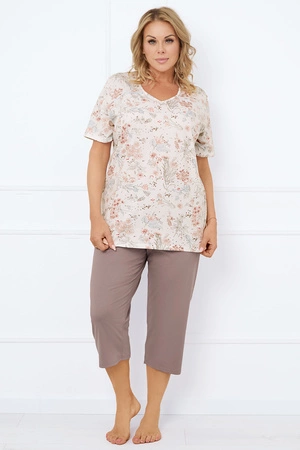 Italian Fashion Ermida kr.r. sp.3/4 Nocna piżama, druk/cappuccino