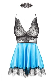 Beauty Night Eve chemise BN6546 Nocna komplet koszulka + stringi, turquoise