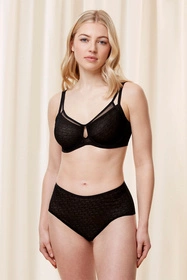 Triumph 10215936 Signature Sheer Maxi EX Majtki wysokie figi, 0004-black