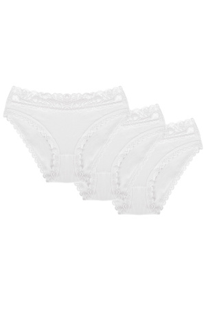 Wol-Bar Soft Lovely 3-pak Majtki figi, bia�y
