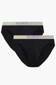 Atlantic 2BMP-013 2-pack Majtki slipy, czarny