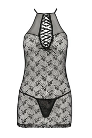 Passion Azalia chemise Nocna komplet koszulka + stringi, black