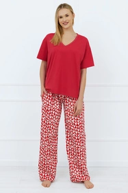 Italian Fashion Evora kr.r. dł.sp. Nocna piżama, c.czerwony