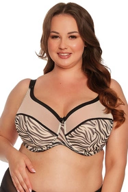 Gaia 1234M Alia Maxi Biustonosz półusztywniany, beżowo-czarny