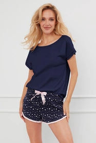 Italian Fashion Libra kr.r. kr.sp. Nocna piżama, granat/druk