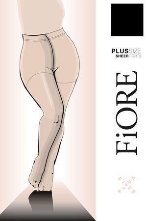 Fiore Plus Size 20 DEN C5120 Wyr�b po�czoszniczy rajstopy, black