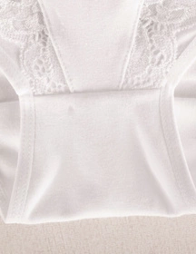 Wol-Bar Eco-Ga Majtki wysokie figi, biały