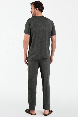 Italian Fashion Akord Men kr.r. dł.sp. Nocna piżama, c.melanż