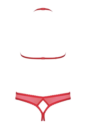 Obsessive 870-SEC-3 Nocna komplet biustonosz + stringi, czerwony