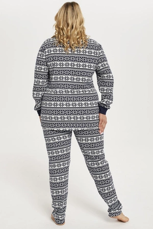Italian Fashion Alaska dł.r. dł.sp. Nocna piżama, druk/granat