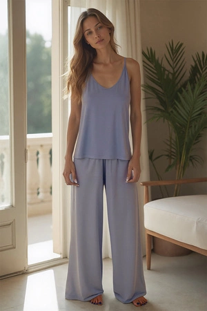 Vivisence 2046 Nocna komplet top + spodnie, błękitny