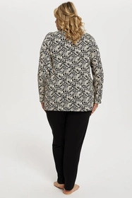 Italian Fashion Abisynia dł.r. dł.sp. Nocna piżama, druk/czarny