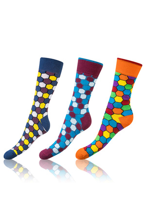 Bellinda Crazy Socks BE491004-307 3-pack Skarpety za kostk�, karo