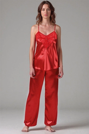 Vivisence 2035 Nocna komplet top + spodnie, czerwony