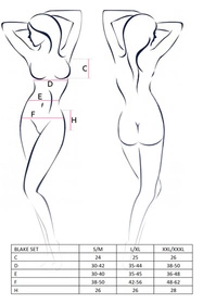 Passion Blake set Nocna komplet biustonosz + stringi + pas do pończoch, black