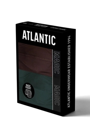 Atlantic 2MH-1200 2-pack Majtki bokserki, zielony/brąz