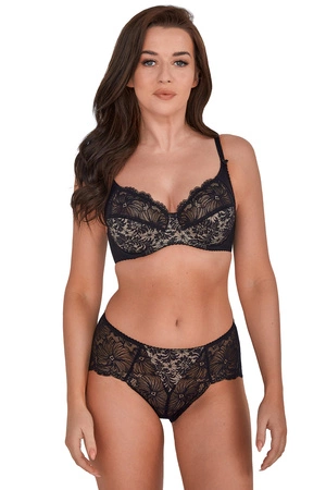 Gaia 534 Chantal Biustonosz miękki, czarny ażur