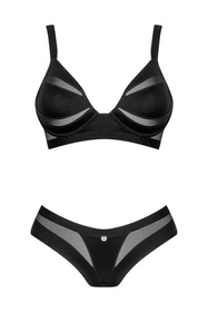 Obsessive Chic Amoria 2-pcs set Nocna komplet biustonosz + figi, czarny