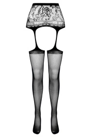 Passion S028 Wyrób pończoszniczy pończochy z pasem, black