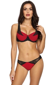 Vena VB-1446 Biustonosz push-up, czerwony-czarny