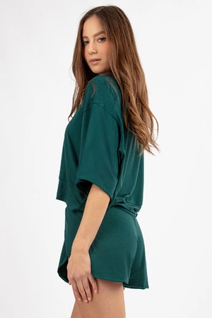 Dkaren DK-K-B19 Nocna komplet koszulka + szorty, zielony