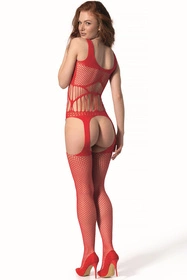 Passion BS106 Body bodystocking, red