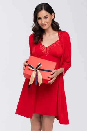 Babella Arlena Nocna szlafrok, czerwony