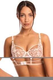Bella Misteria 36-76 Klasyczna Elegancja Biustonosz push-up, beżowo-biały