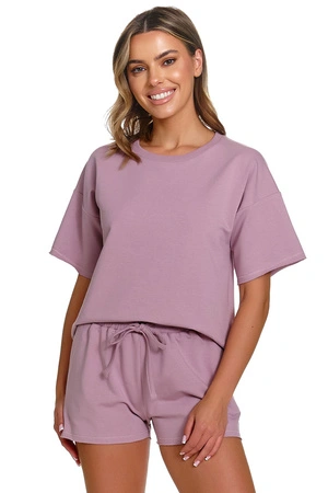 Doctor Nap SET.7450 Nocna komplet top + szorty, misty rose